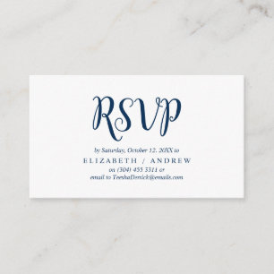 Carte D'accompagnement L'Elégant bleu de la marine russe, mariage RSVP, r