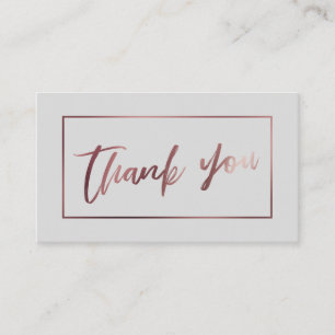 Carte D'accompagnement L'élégante or Rose moderne sur Merci gris Insérer