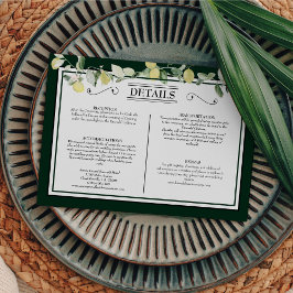 Carte D'accompagnement Lemon Border Emerald Green Détails du Mariage