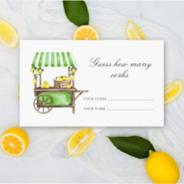 Carte D'accompagnement Lemon citrus - guess how many corks bridal game