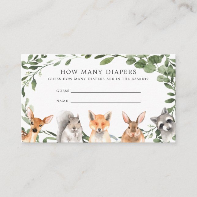 Carte D'accompagnement Les Animaux Des Bois Devinent Combien De Diapeurs  (Devant)