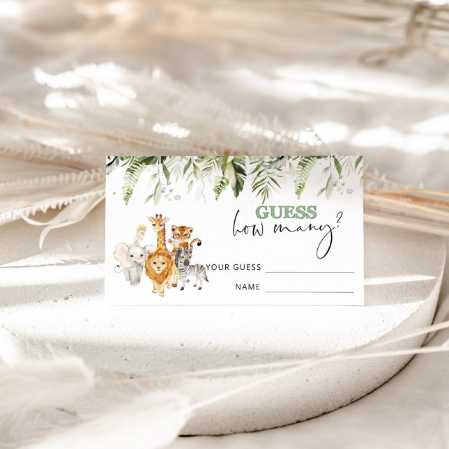 Carte D'accompagnement Les animaux Safari devinent combien (Créateur téléchargé)