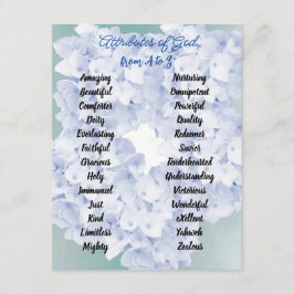 Carte D'accompagnement Les attributs de Dieu de A à Z Floral Encape Card