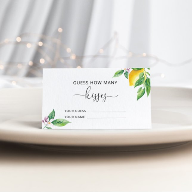 Carte D'accompagnement Les citrons devinent combien de baisers jeu de nag (Créateur téléchargé)