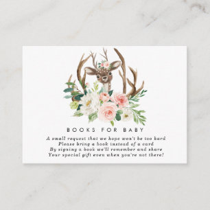 Carte D'accompagnement les livres floraux roses de cerfs communs pour le