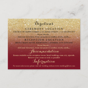 Carte D'accompagnement Les parties scintillantes Bourgogne d'or de Faux