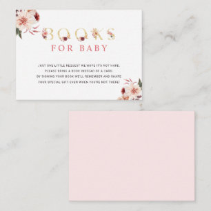 Carte D'accompagnement Lettre or florale Livres élégants pour bébé