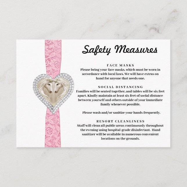 Carte D'accompagnement Licou Corail Rose Mesures de Sécurité (Devant)