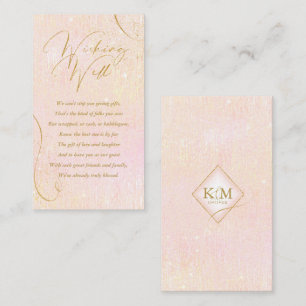 Carte D'accompagnement Lignes fines Gold Abstrait Wishing Well Blush ID86