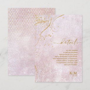 Carte D'accompagnement Lignes fines Gold Détails Abstrait Mauve ID867