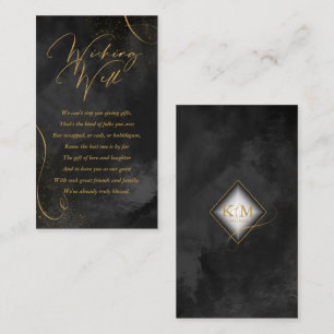 Carte D'accompagnement Lignes fines Or Abstrait Wishing well Black ID867