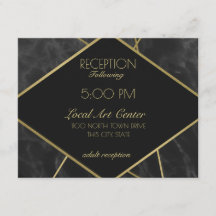 Lignes géométriques dorées et réception en marbre