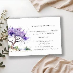 Carte D'accompagnement Lilac Aquarelle Jacaranda Réception de mariage arb