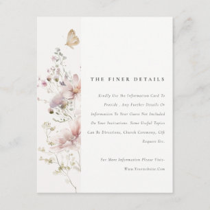 Carte D'accompagnement Lilac Boho Fleur sauvage Fern Foliage Mariage Déta