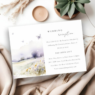 Carte D'accompagnement Lilac Fleur sauvage Butterfly Field Mariage Récept
