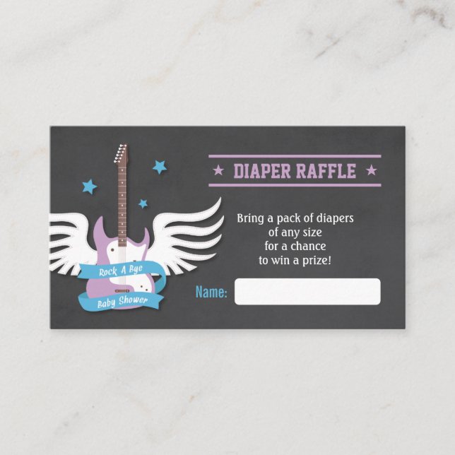 Carte D'accompagnement Lilac Guitar Rock a Bye Diaper Raffle Version 2 (Devant)