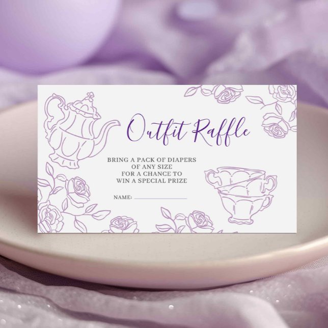 Carte D'accompagnement Lilac Toile Tea Party tenue Raffle (Créateur téléchargé)