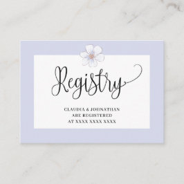 Carte D'accompagnement Lilas Fleuris Baby Shower pour l'Enregistrement de