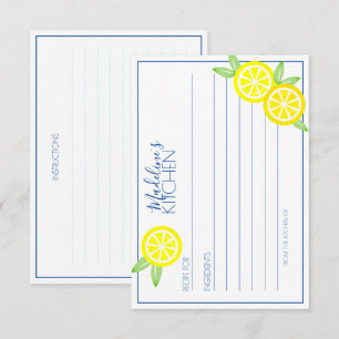 Carte D'accompagnement limonade SUMMER CITRUS douche nuptiale RECIPE 
