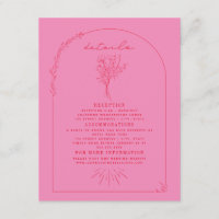 Line Art Bouquet Rouge rose Détails du Mariage
