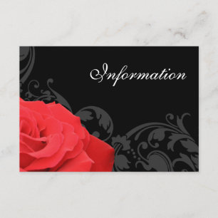 Carte D'accompagnement L'information de mariage de Flourish de rose rouge