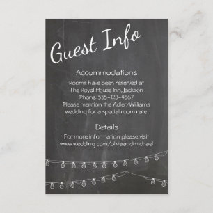 Carte D'accompagnement L'information d'invité de tableau avec des