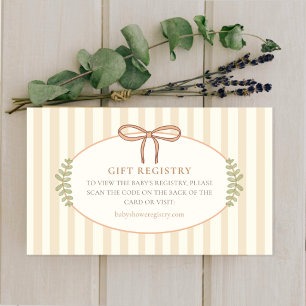 Carte D'accompagnement Liste de cadeaux de naissance de Petit Poussin QR 