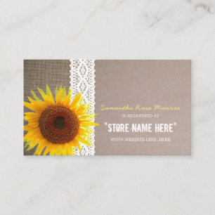 Carte D'accompagnement Liste de cadeaux de toile de jute de tournesol et