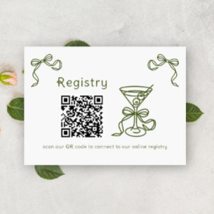 Carte D'accompagnement liste de mariage code QR Martini pour enterrement