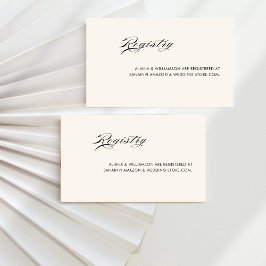 Carte D'accompagnement Liste de mariage minimal rétro noir argent de fami