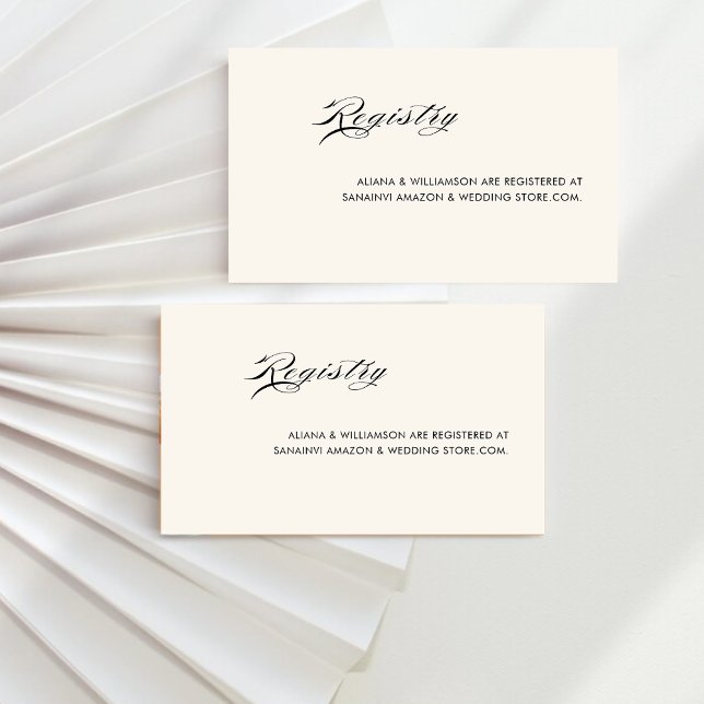 Carte D'accompagnement Liste de mariage minimal rétro noir argent de fami (Créateur téléchargé)