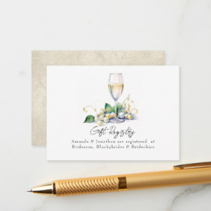 Carte D'accompagnement Liste de mariage Perles et Prosecco