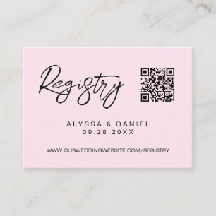 Carte D'accompagnement Liste de mariage personnalisée code QR Moderne Ros