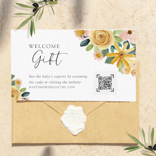 Carte D'accompagnement Liste de naissance Baby in Bloom Yellow Floral