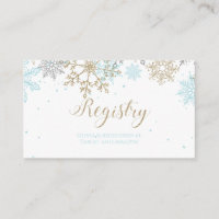 Liste de naissance Snowflake Bleu Or