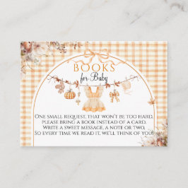 Carte D'accompagnement Little Citrouille Floral Bow Fall Baby shower Book