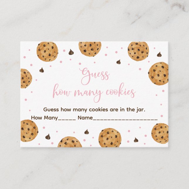 Carte D'accompagnement Little Cookie Rose Girl Devine Combien De Jeu (Devant)