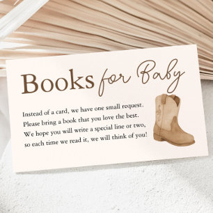 Carte D'accompagnement Little Cowboy Livres pour le Baby shower