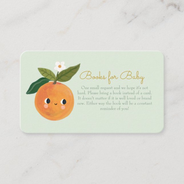 Carte D'accompagnement Little Cutie Orange Livres pour bébé (Devant)