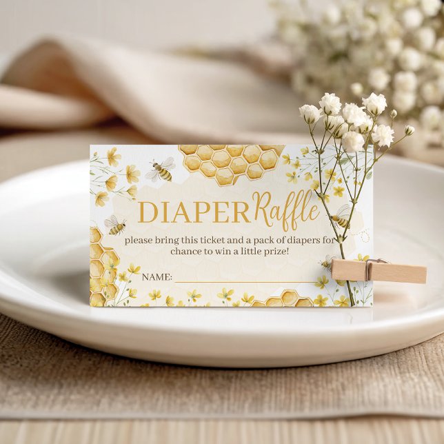 Carte D'accompagnement Little Honey Diaper Raffle Insert (Créateur téléchargé)