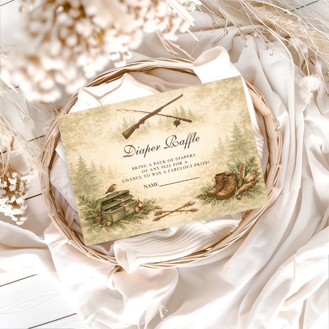 Carte D'accompagnement Little Hunter Woodland Adventure Diapper Raffle (Créateur téléchargé)