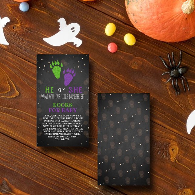 Carte D'accompagnement Little Monster Halloween Genre Revela Party Livre (Créateur téléchargé)