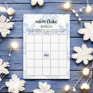 Carte D'accompagnement Little Snowflake Baby shower d'hiver Jeu de Bingo