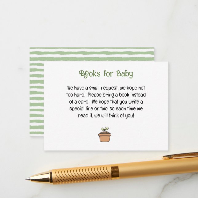 Carte D'accompagnement Little Sprout Books for Baby Horizontal Card (Devant/Arrière en situation)