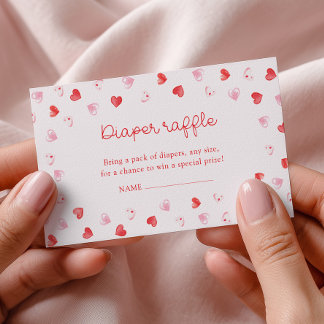 Carte D'accompagnement Little Sweetheart Girl Baby Shower Diaper Raffle