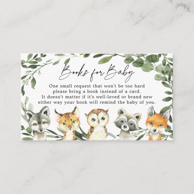Carte D'accompagnement Little Woodland Livres Pour Baby Baby shower Card (Devant)