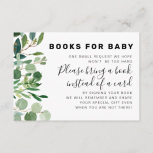 Carte D'accompagnement Livre Botanique Vert Demande De Baby shower