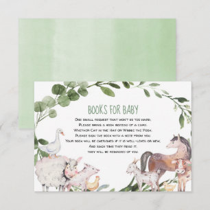 Carte D'accompagnement Livre d'animaux de ferme d'aquarelle pour bébé