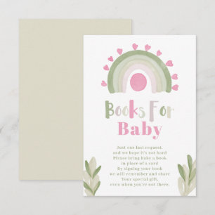 Carte D'accompagnement Livre d'aquarelle rose arc-en-ciel pour bébé