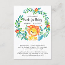 Livre de Baby shower de Lion Jungle pour Baby Card